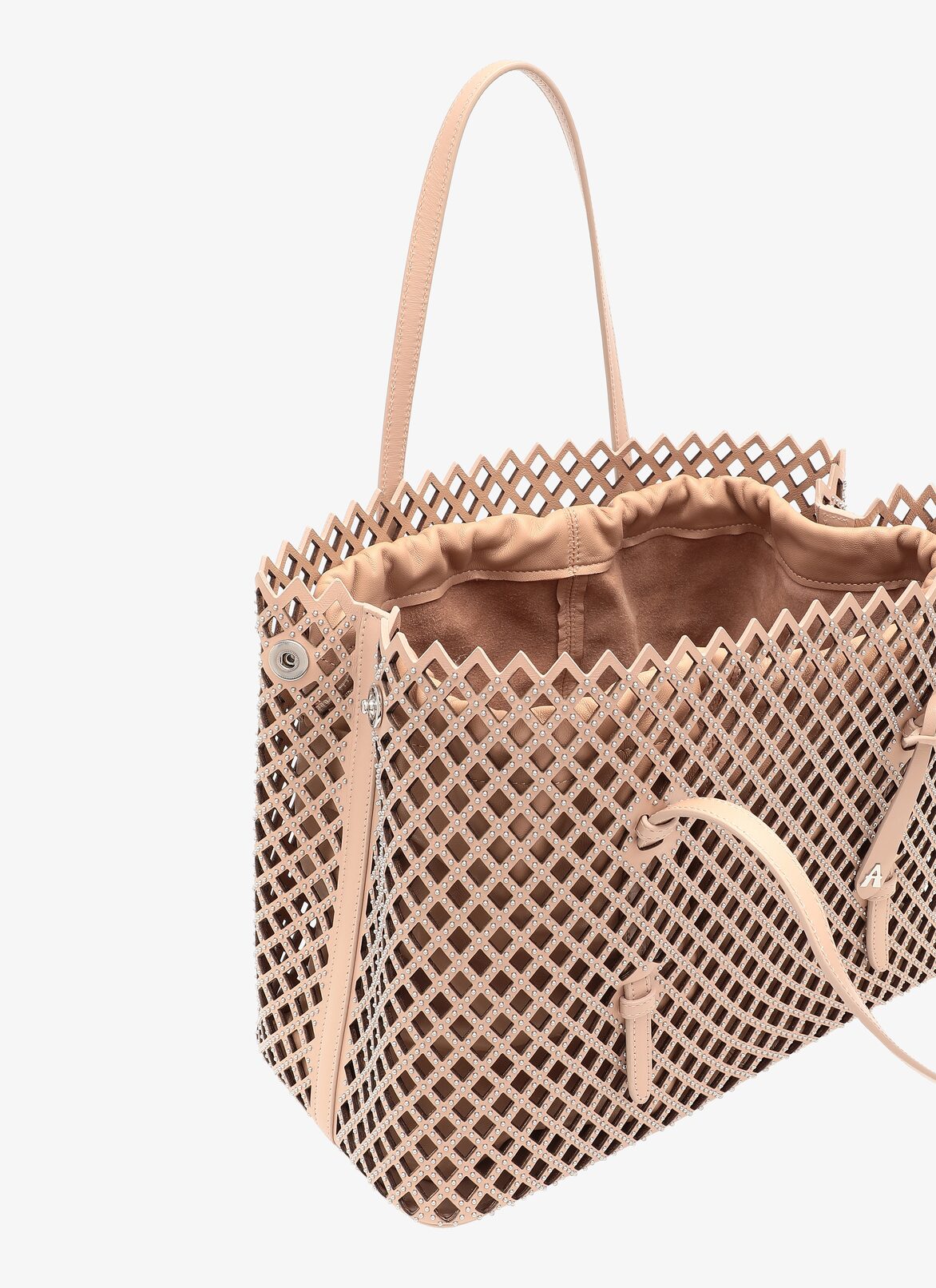 MINA MEDIUM CUIR LUX LOSANGE+CLOU SAND ALAÏA SANDY  MINA MEDIUM CUIR LUX LOSANGE+CLOU SAND